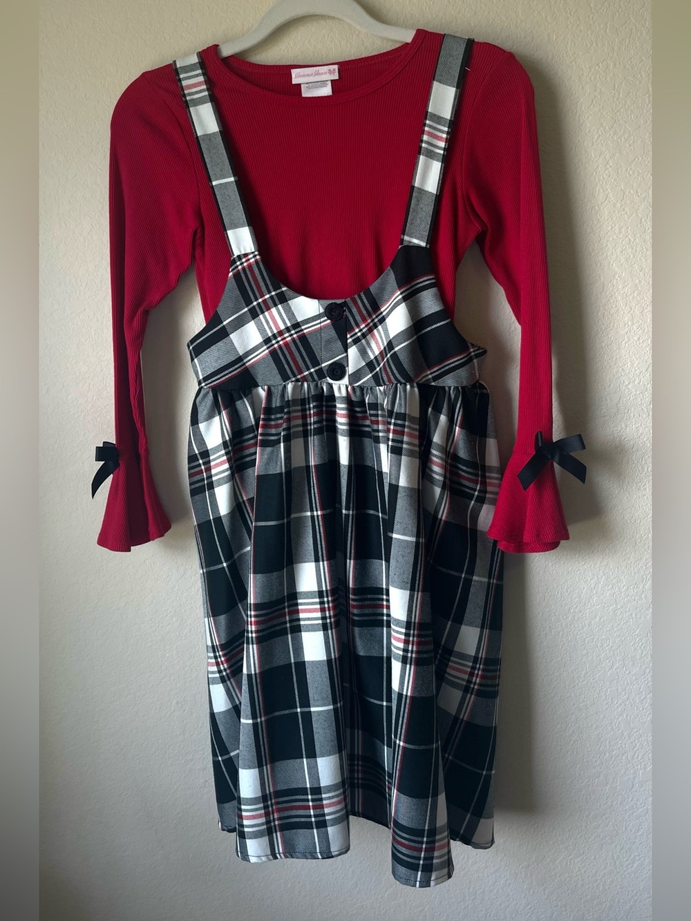 Bonnie Jean plaid with blouse Dress Size 14